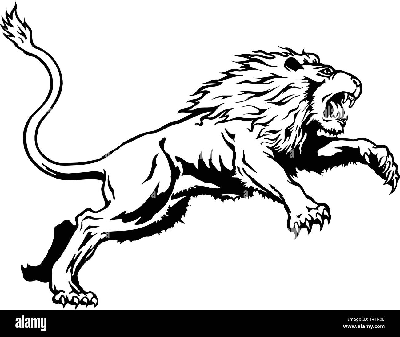 lion leaping vector illustration T41R0E