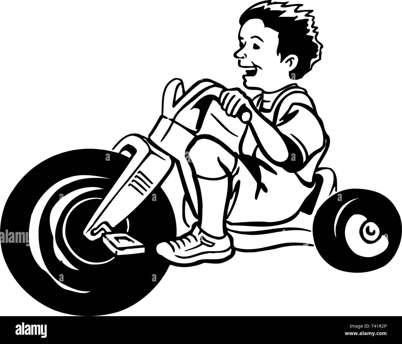 Big Wheel Rider Vector Illustration Stock Vector Image And Art Alamy