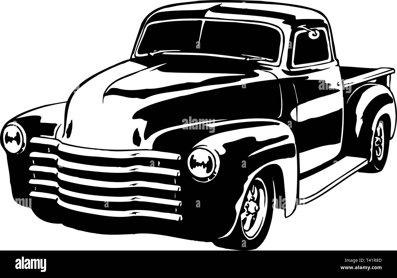 1949 Chevy Pickup Vector Illustration Stock Vector