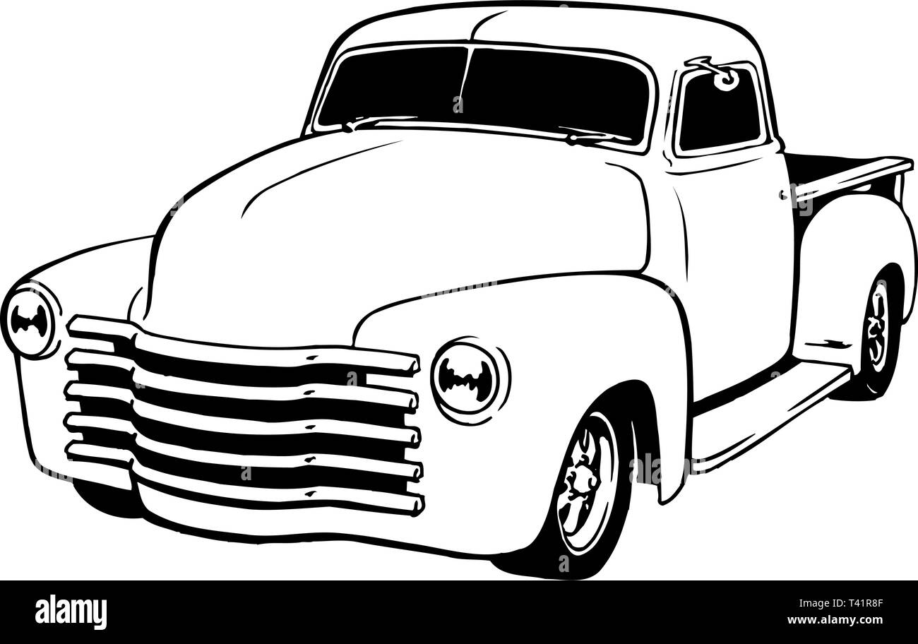 1949 Chevy Pickup Vector Illustration Stock Vector