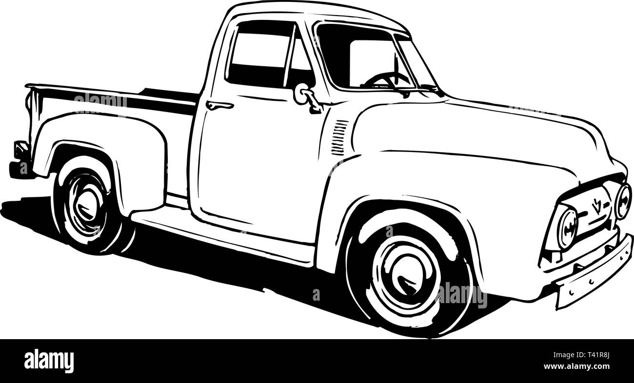 1953 Ford Pickup Vector Illustration Stock Vector