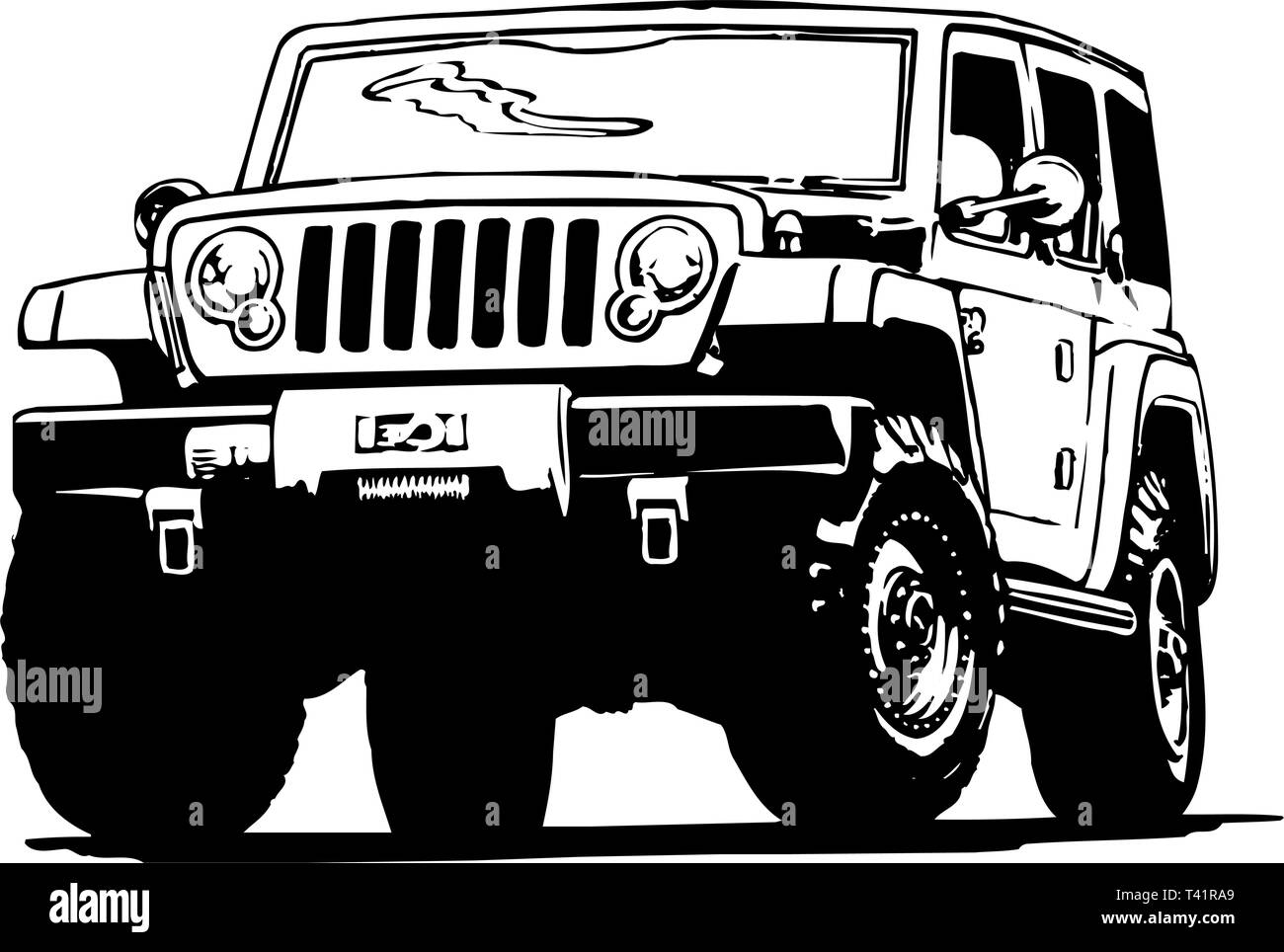 Jeep Vector Illustration Stock Vector Image & Art Alamy