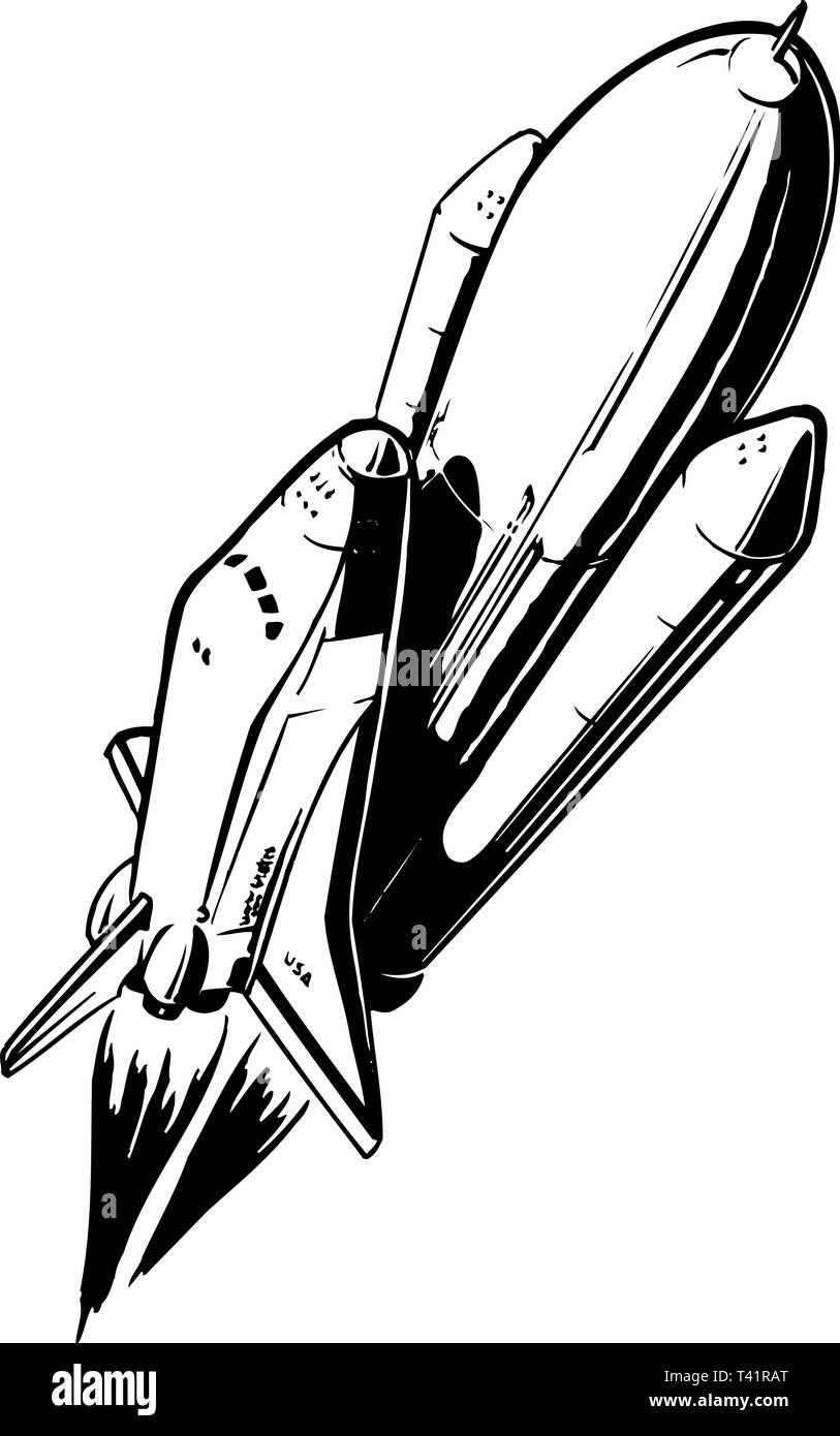 Space Shuttle Launch Vector Illustration Stock Vector Image Art Alamy