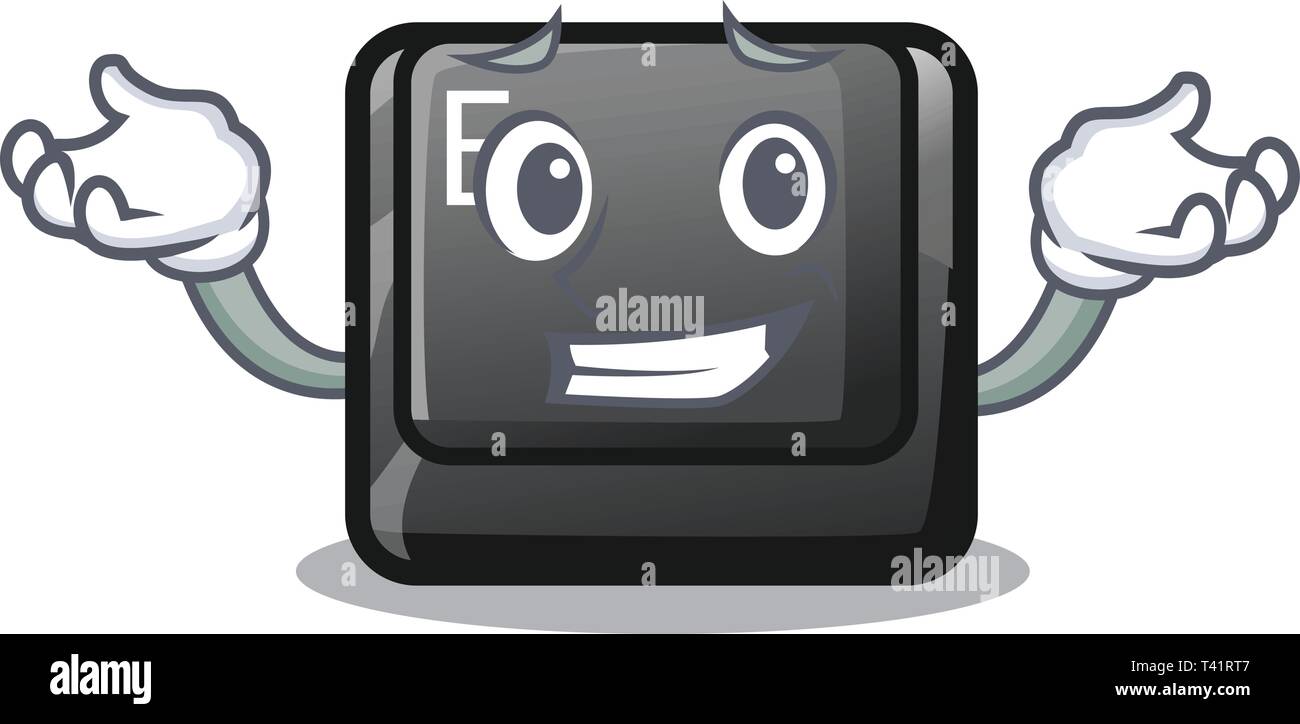 Grinning E button attached to cartoon keyboard Stock Vector Image & Art ...