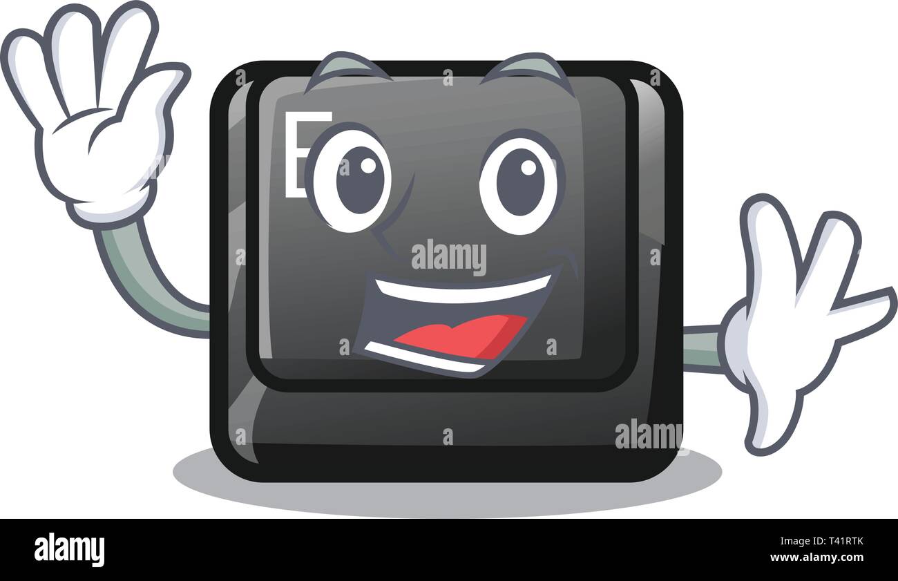 Waving E button attached to cartoon keyboard Stock Vector Image & Art ...