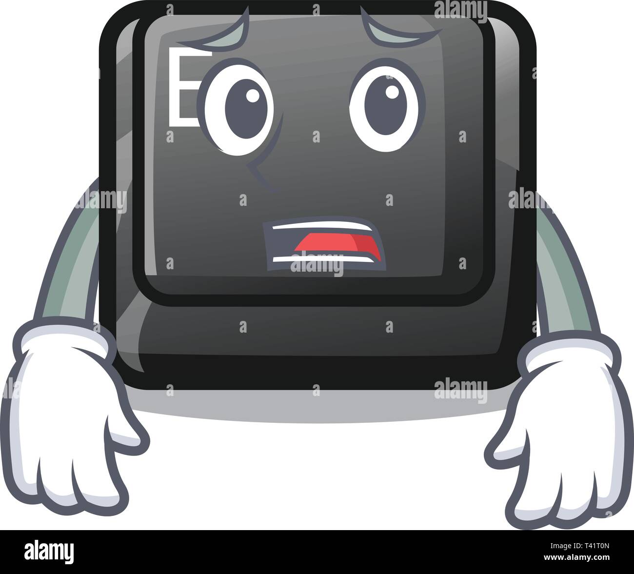 Afraid button E in the mascot shape Stock Vector Image & Art - Alamy