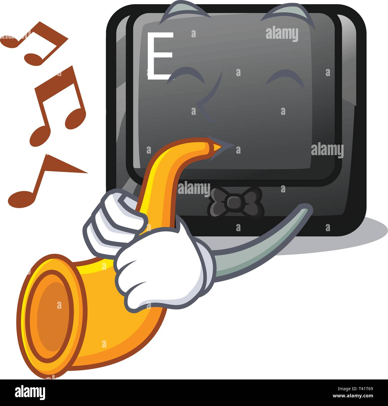 With trumpet button E in the mascot shape Stock Vector Image & Art - Alamy