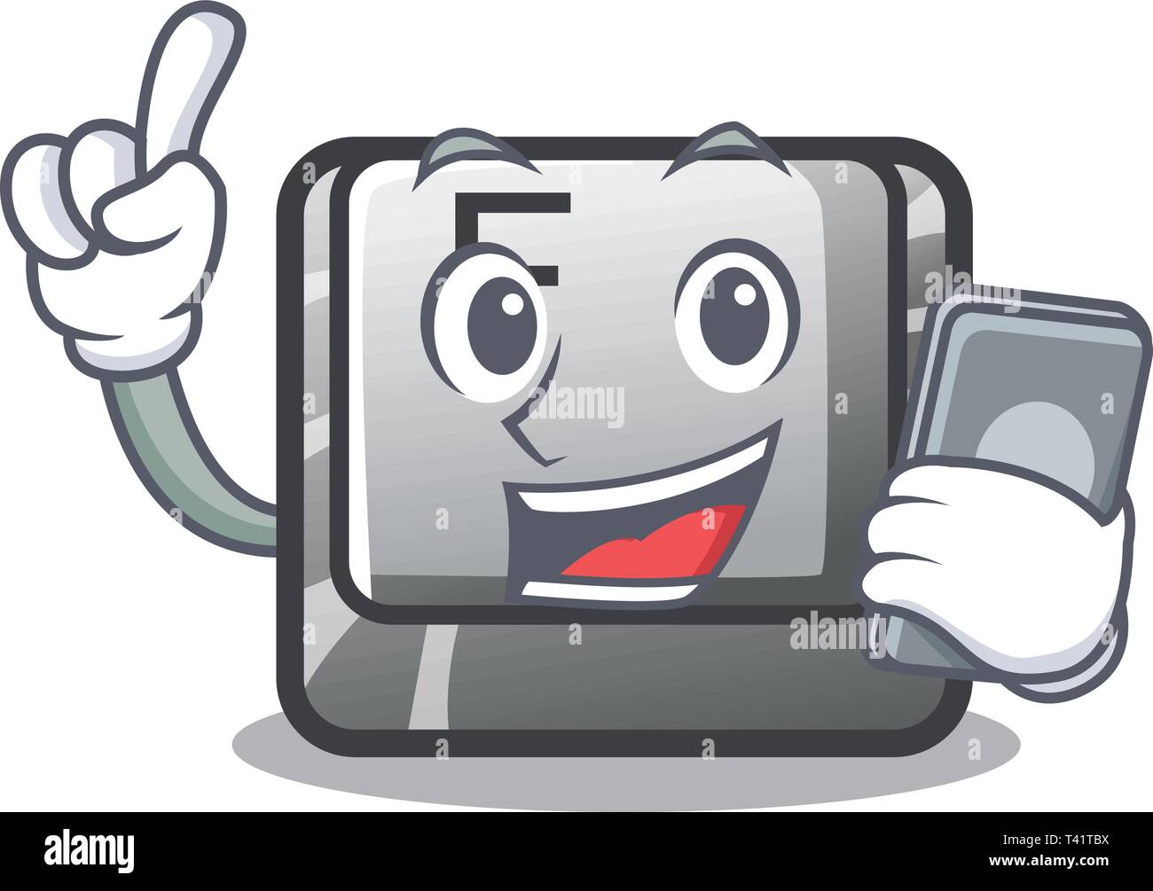 With phone F button in the character shape Stock Vector