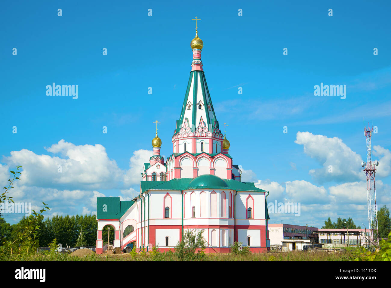 Temple of the Icon of the Mother of God Sovereign on a sunny July day. Rostov the Great, Golden Ring of Russia Stock Photo