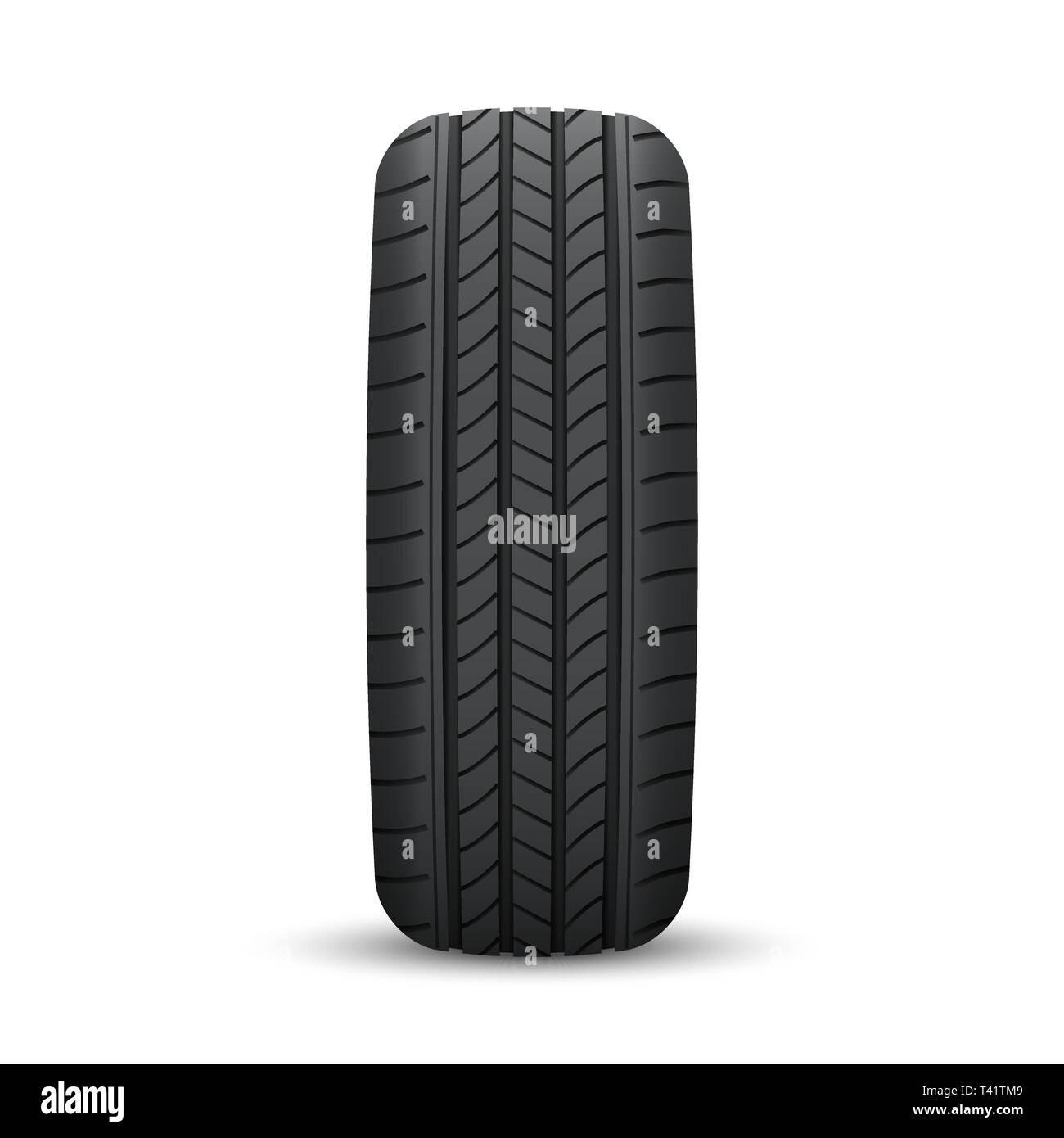 Realistic car wheel tyre isolated vector illustration Stock Vector