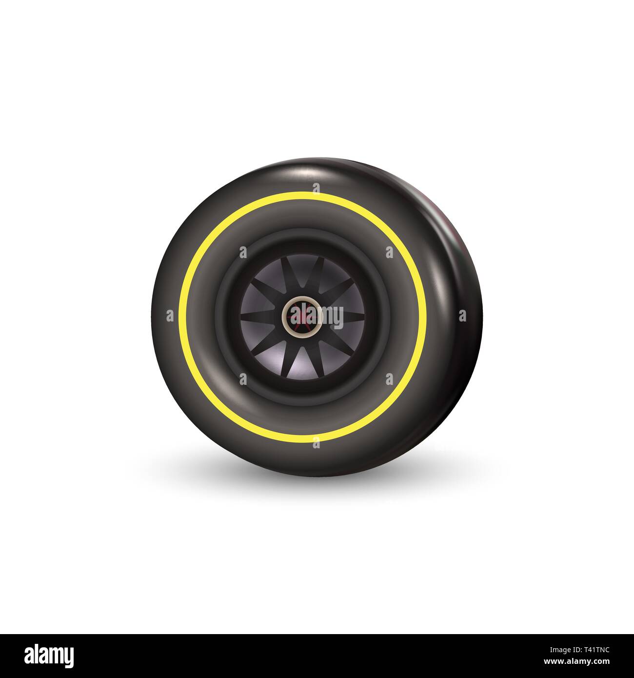 race car tyre. Vector illustration isolated on white background Stock