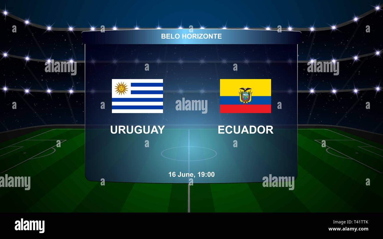 Uruguay vs ecuador football scoreboard broadcast graphic soccer