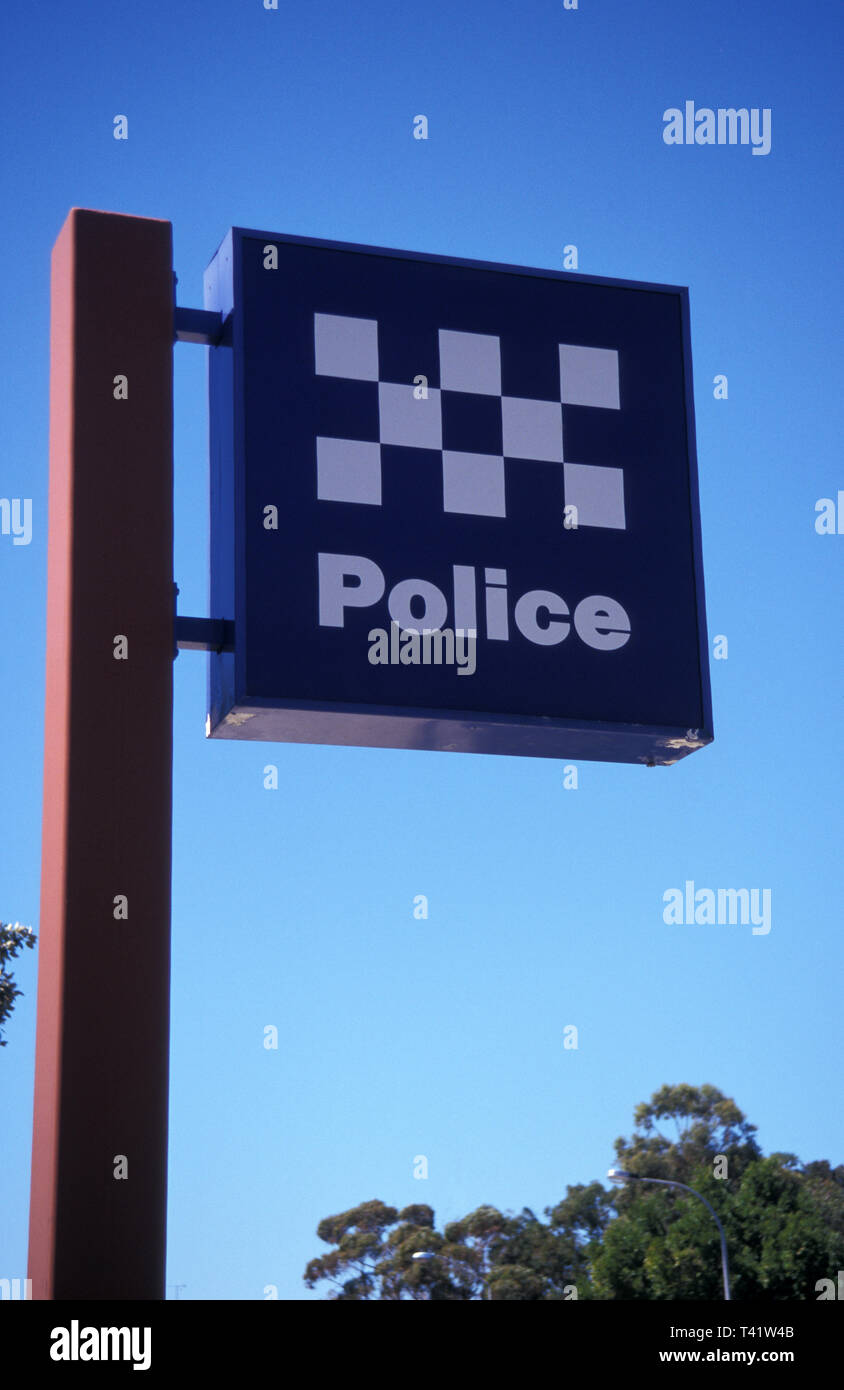 POLICE STATION SIGN, NEW SOUTH WALES, AUSTRALIA Stock Photo