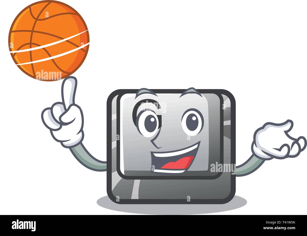 With basketball button G isolated in the cartoon Stock Vector Image