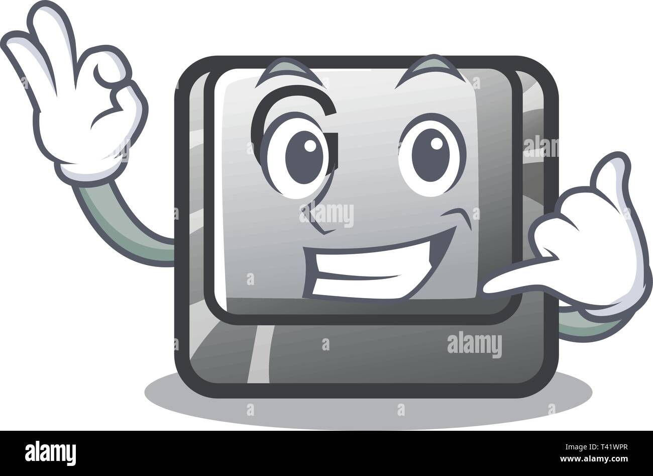 Call me button G installed on mascot computer Stock Vector Image & Art ...