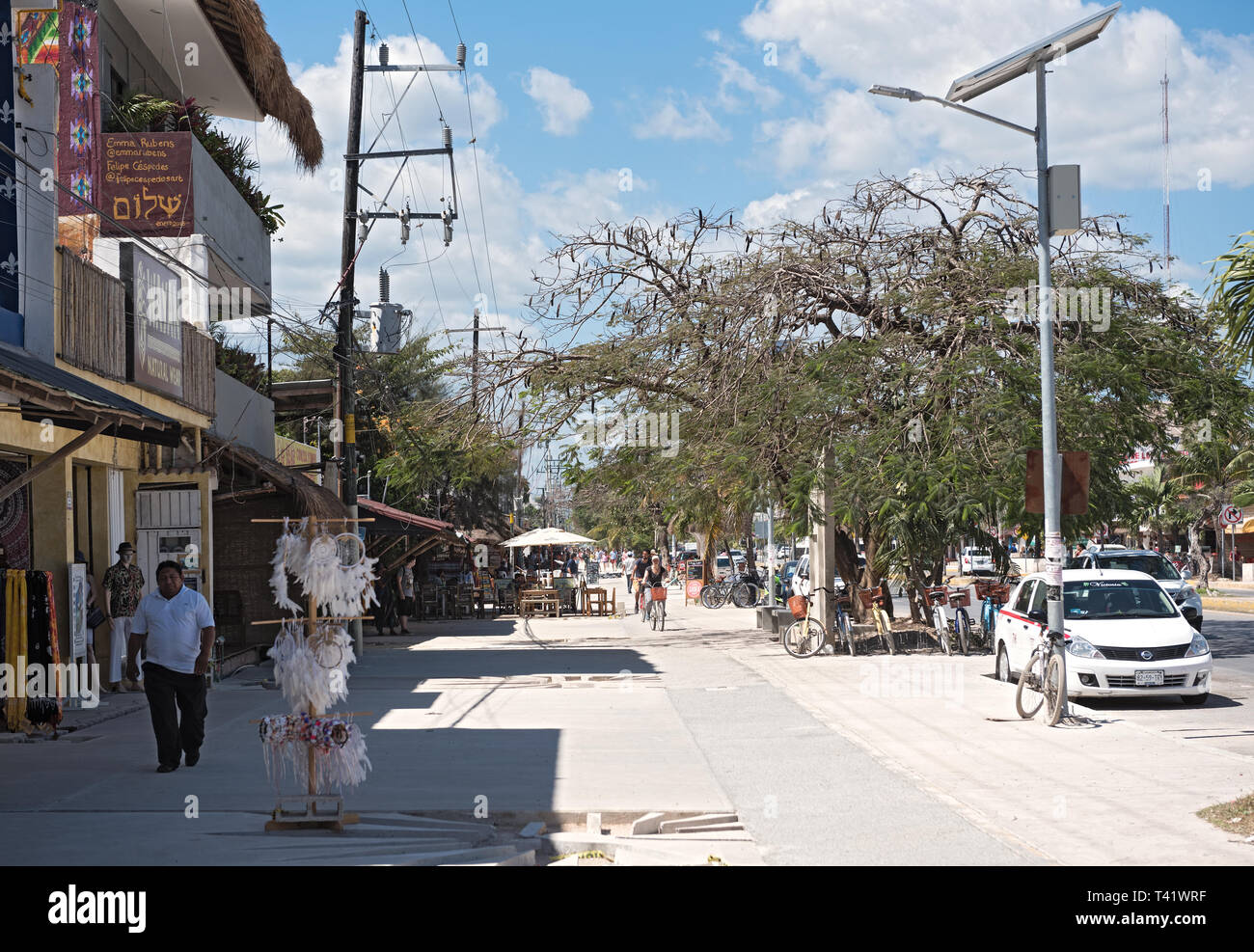 main street at tulum quintana roo mexico Stock Photo