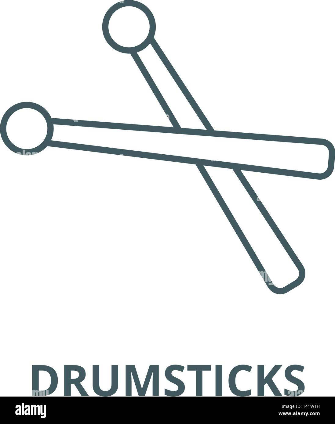 Drumsticks line icon, vector. Drumsticks outline sign, concept symbol