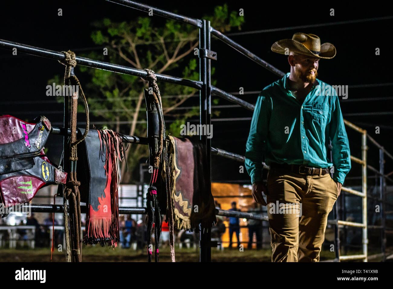 caucasian bull rider before rodeo in Guatemala Stock Photo - Alamy