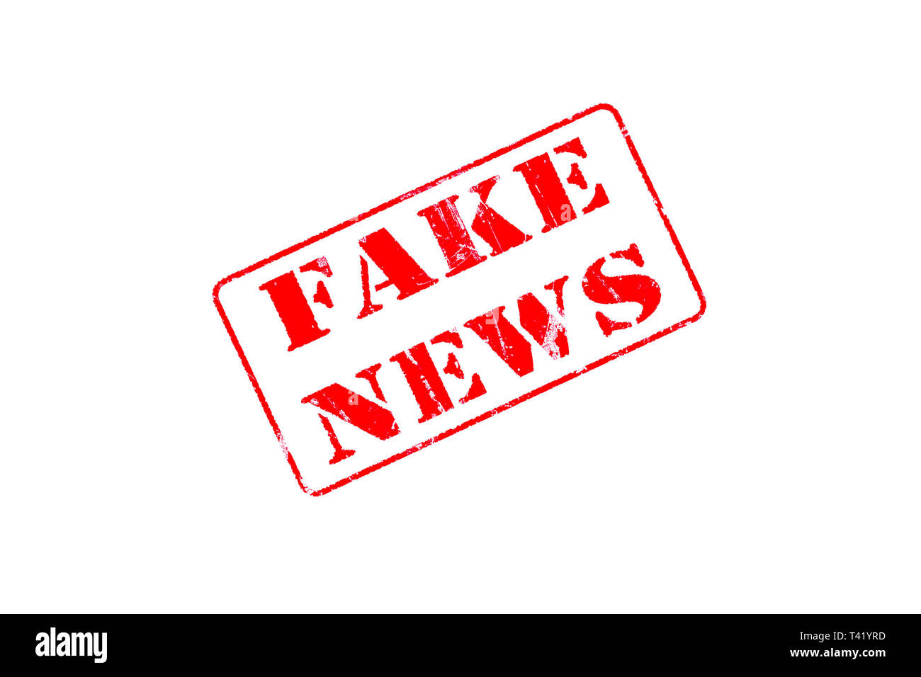 Rubber stamp concept showing a red stamp reading Fake News Stock Photo ...