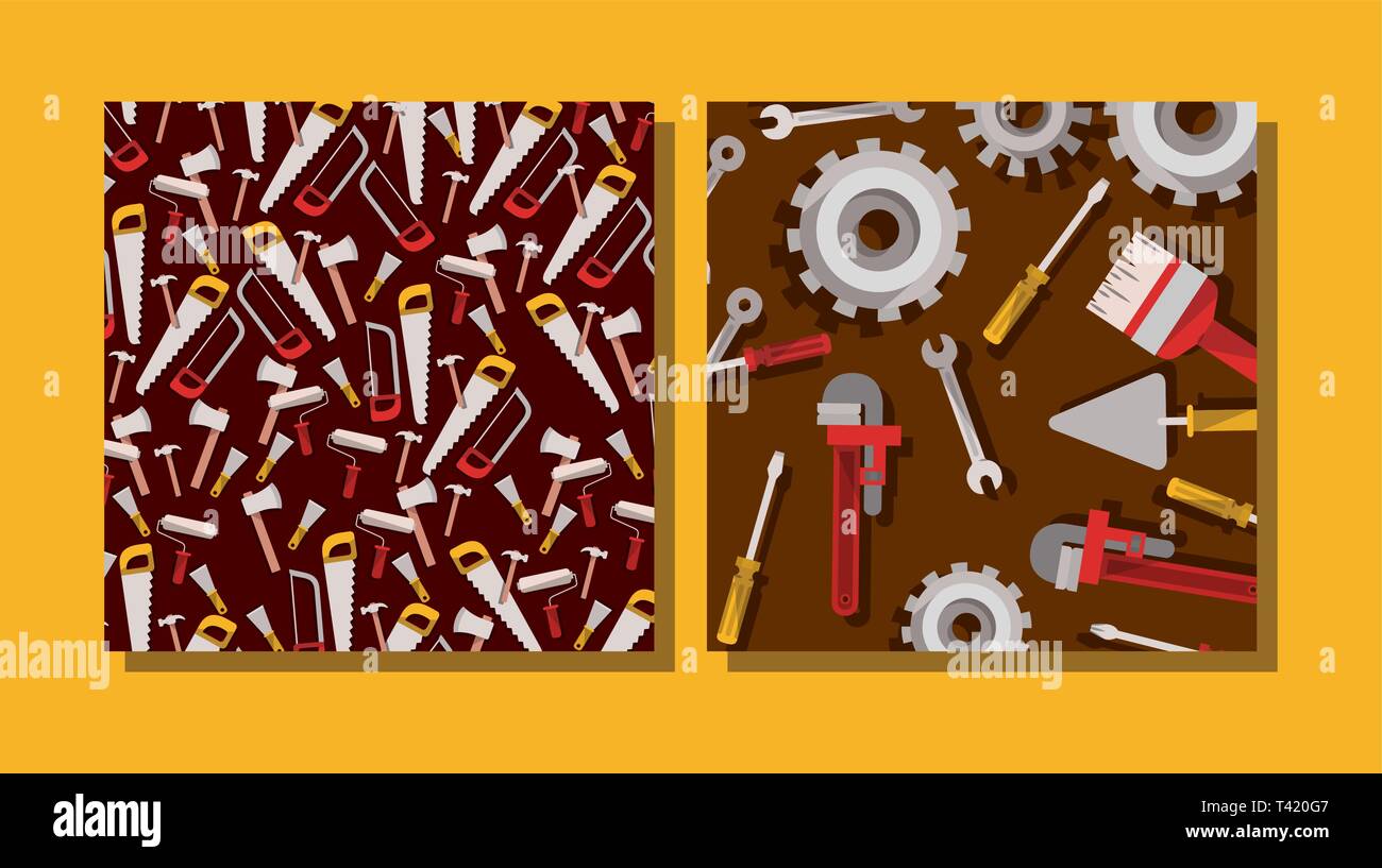set of tools construction pattern Stock Vector Image & Art - Alamy