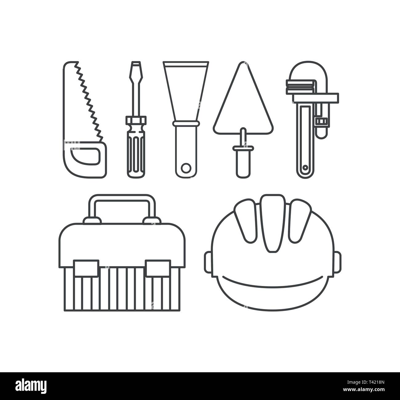 construction tools set items Stock Vector Image & Art - Alamy