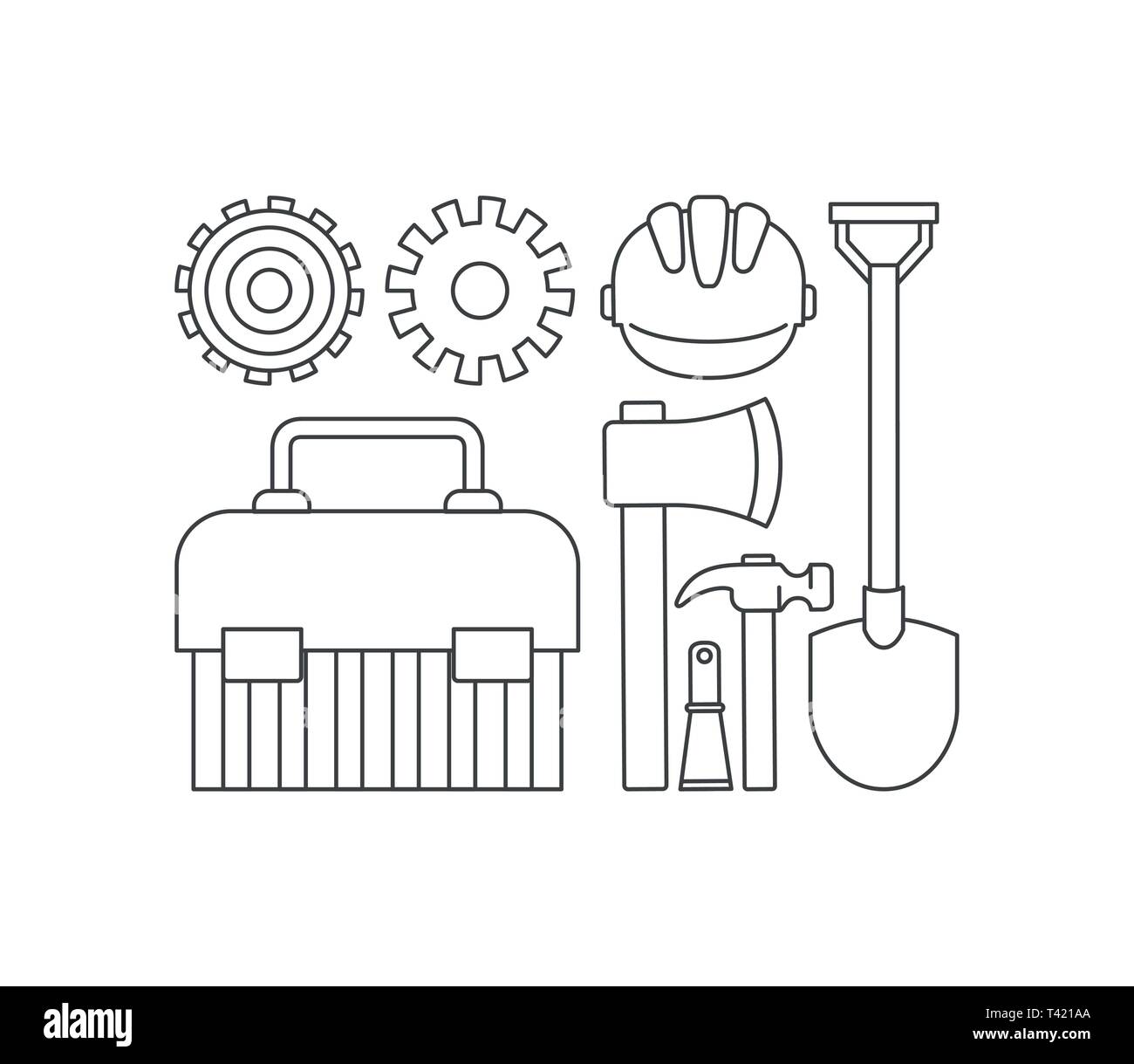 construction tools set items Stock Vector Image & Art Alamy