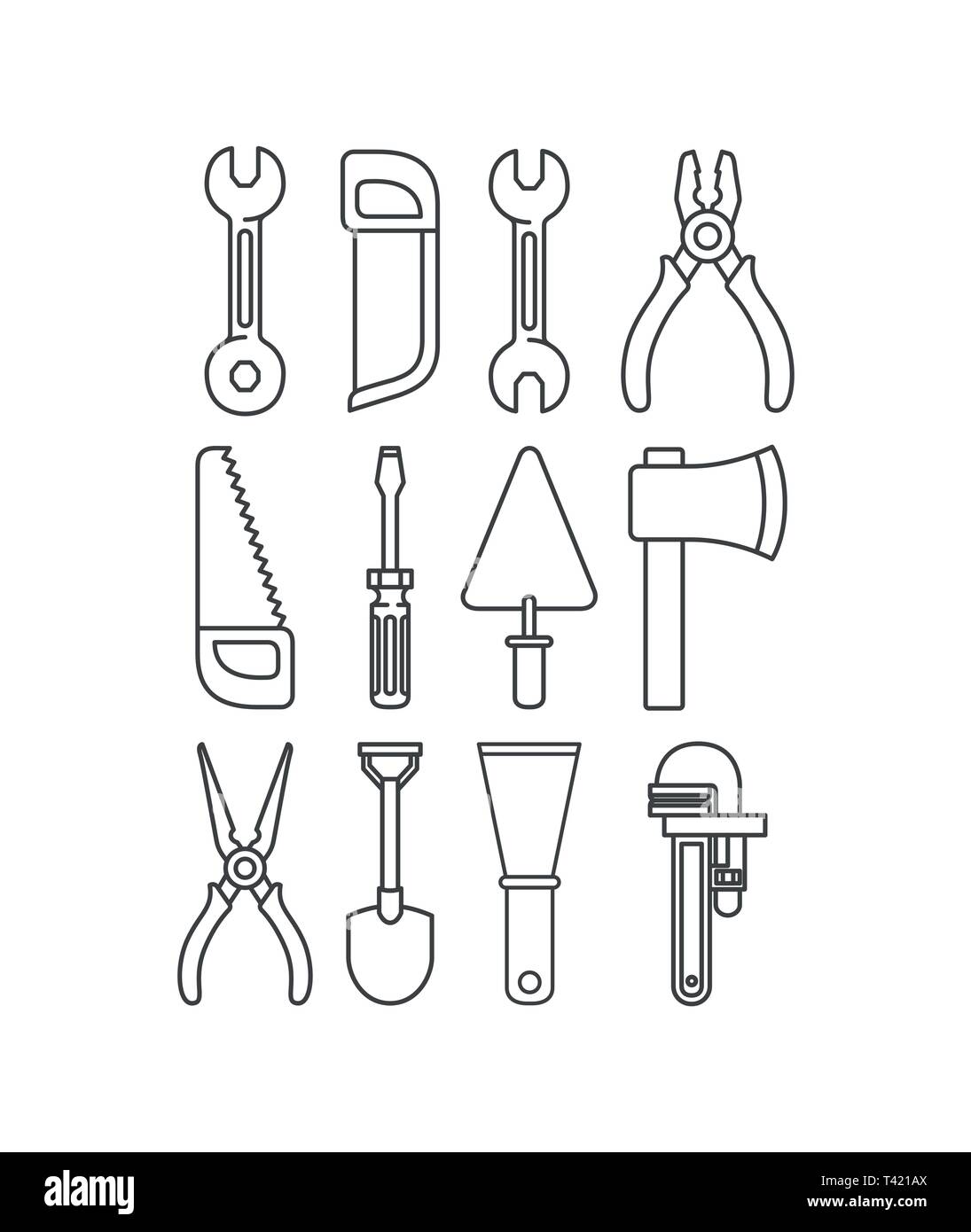 construction tools set items Stock Vector Image & Art Alamy