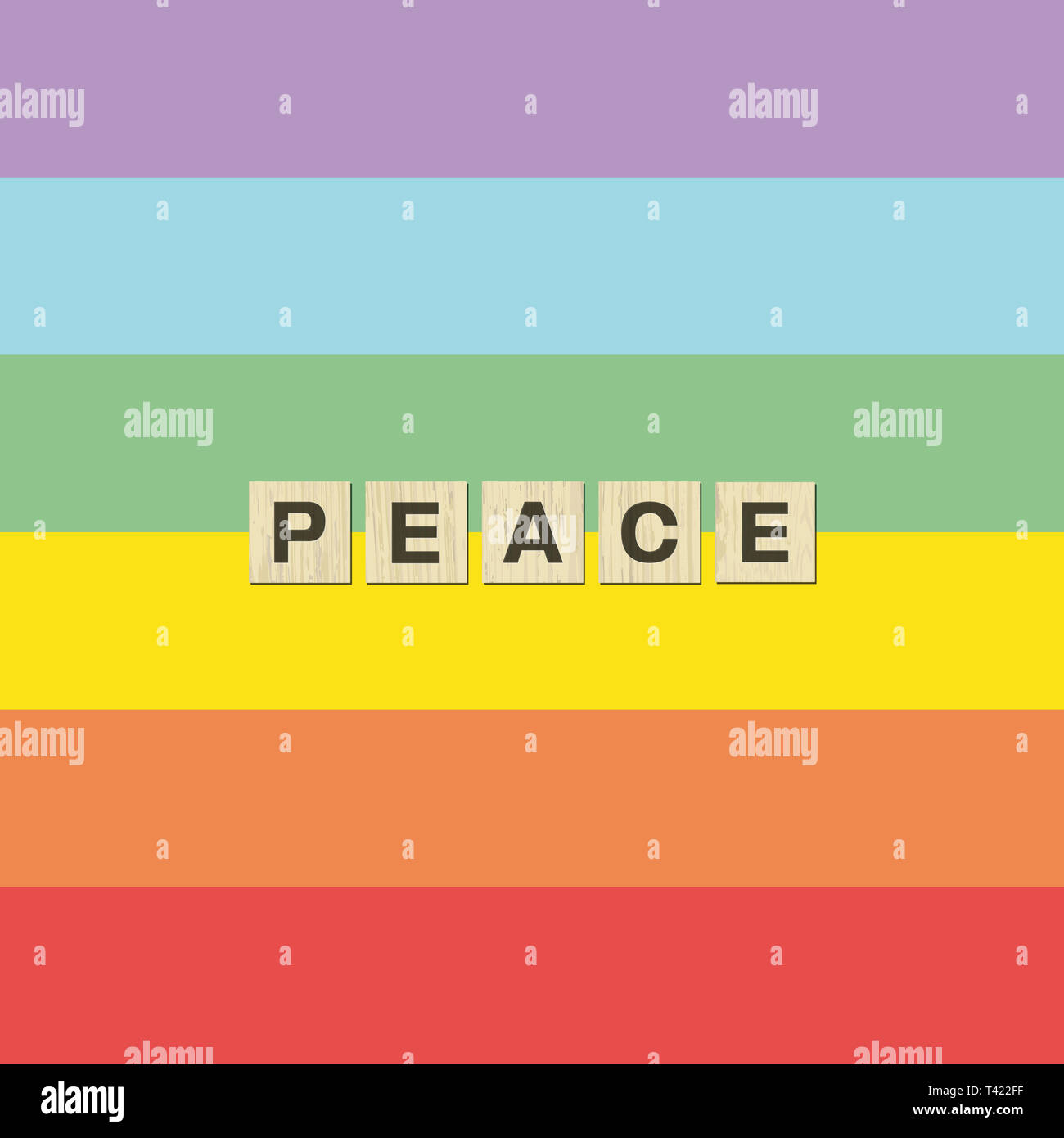 Tolerance and peace rainbow flag peace. Stock Photo