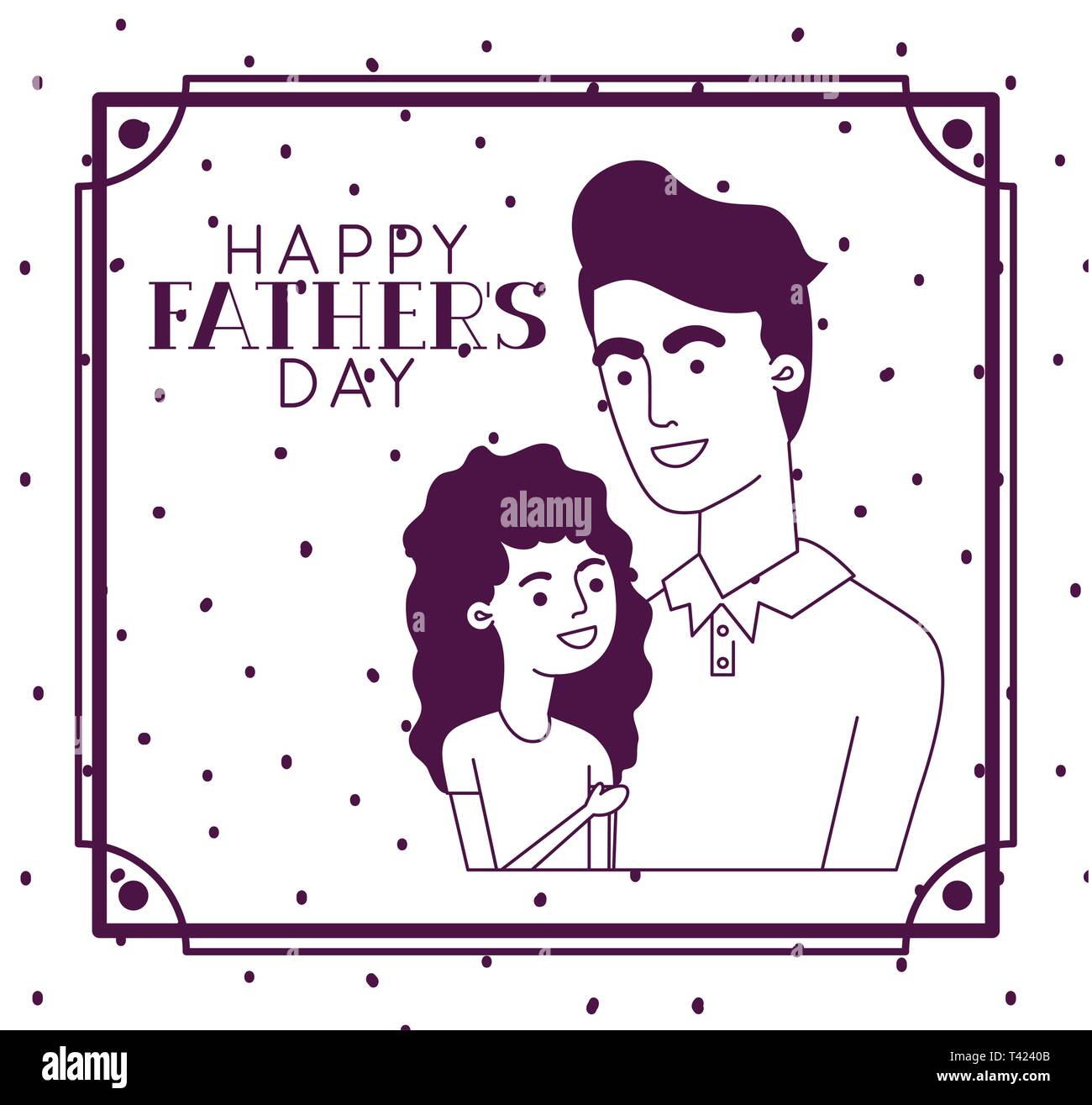 Character Father's Day Card Dad Of Daughter - 9 X 6 Inches