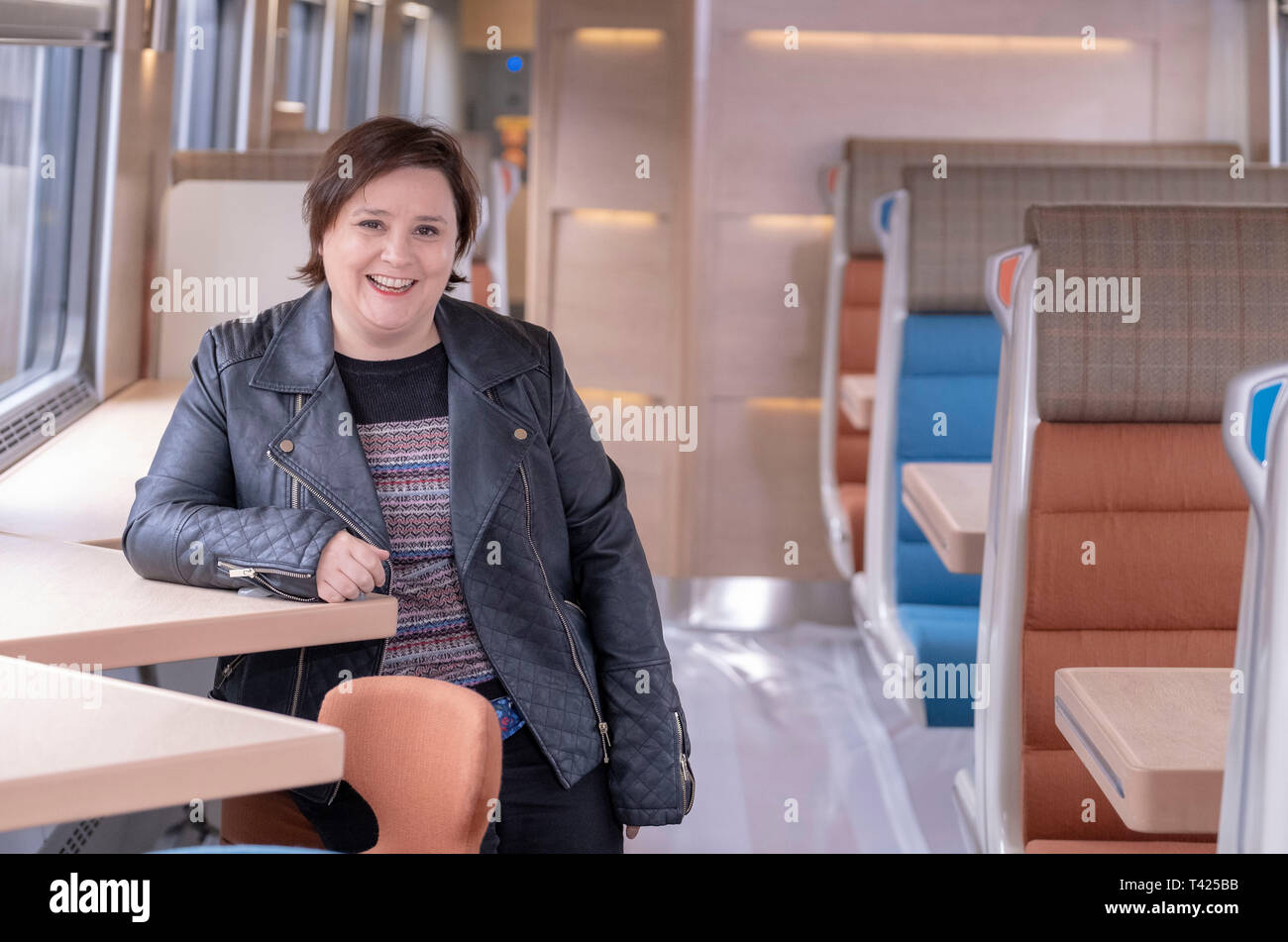 Susan Calman on the Caledonian Sleeper Stock Photo