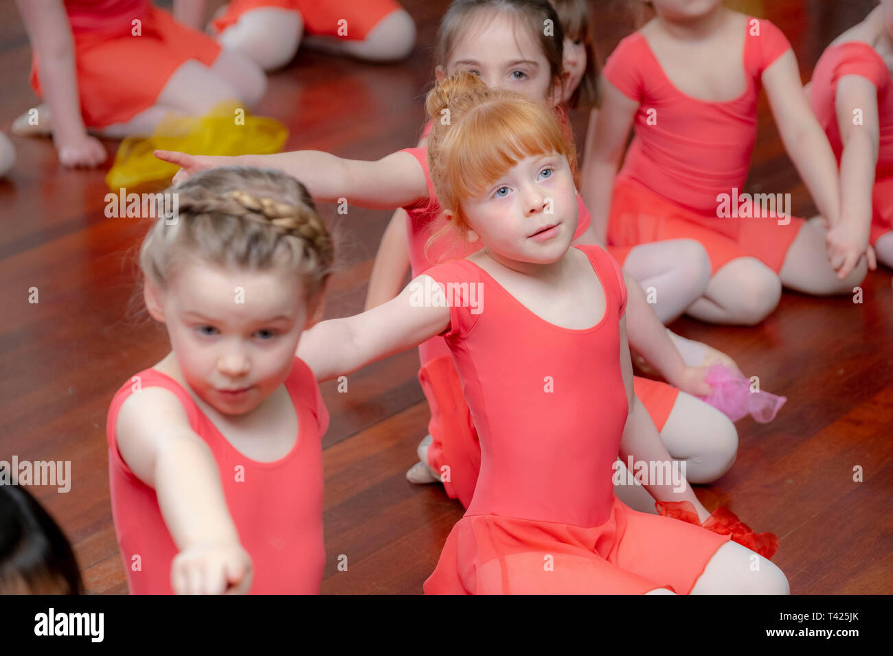 Young girls in dance class Stock Photo