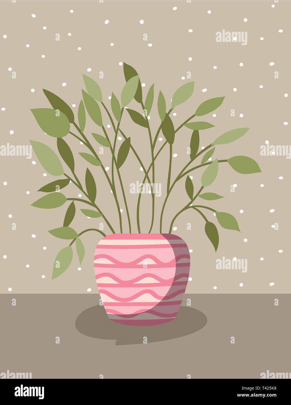 beautiful houseplant in pot Stock Vector Image & Art - Alamy