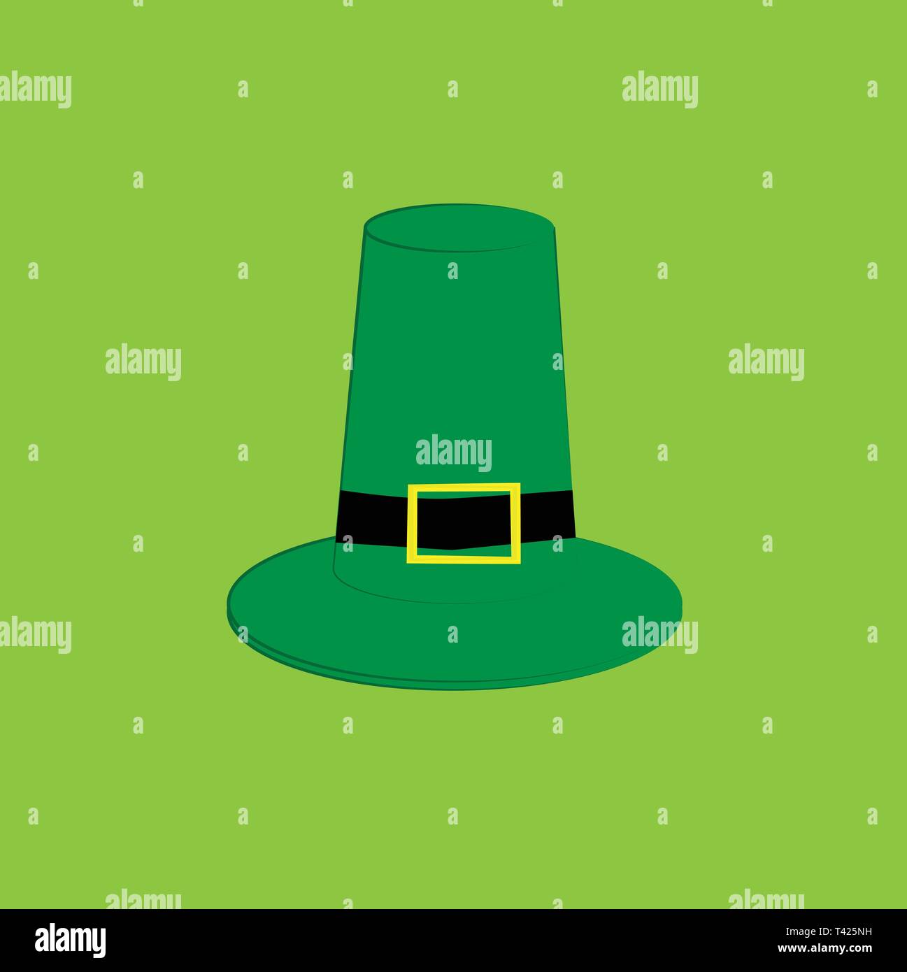 Hat on the green background Stock Vector