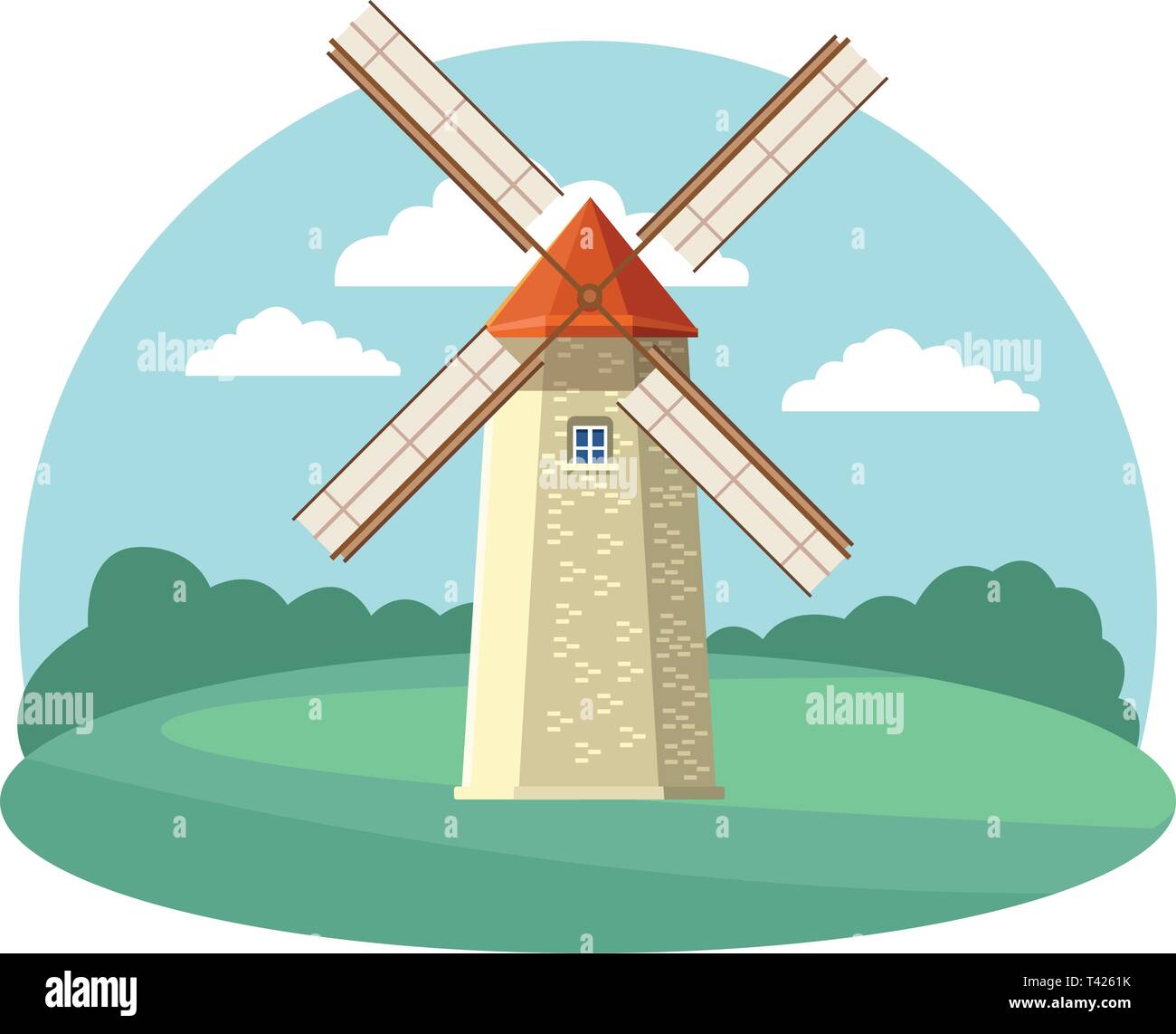 Windmill Icon Cartoon Stock Vector Image Art Alamy