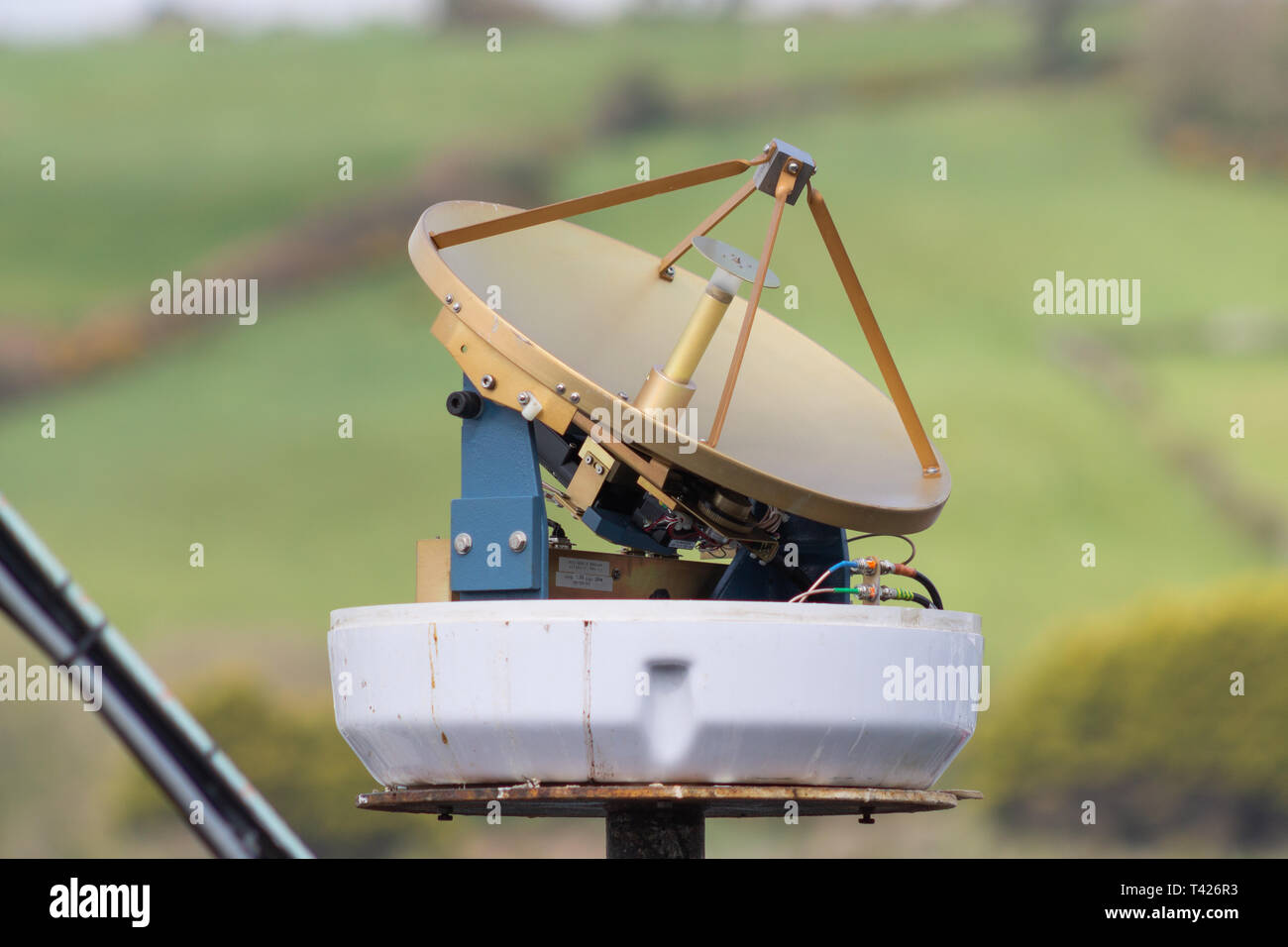 marine radar aerial with cover removed Stock Photo
