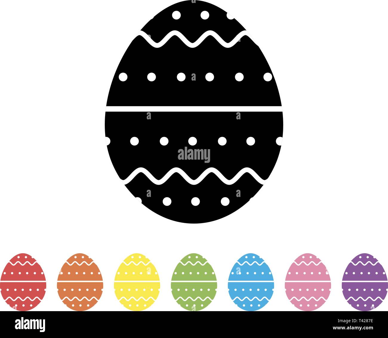 Vector illustration. Set of easter eggs flat design. Easter eggs icons. Stock Vector