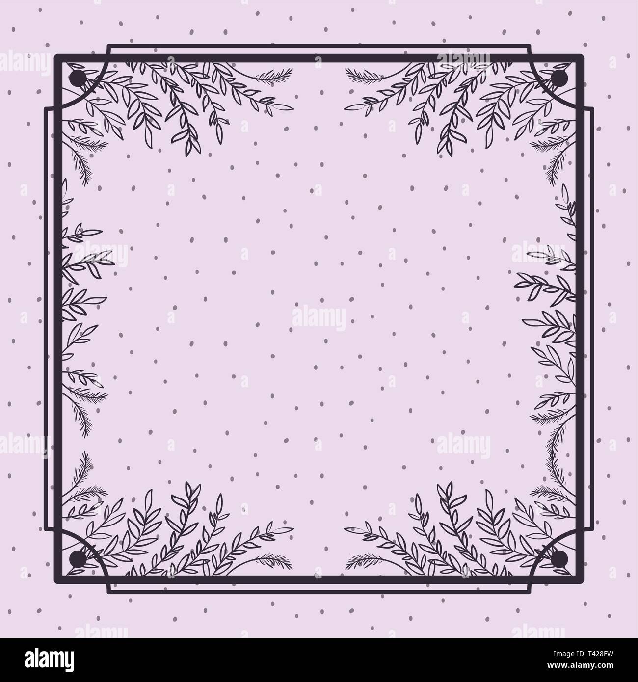square frame with leafs Stock Vector Image & Art - Alamy
