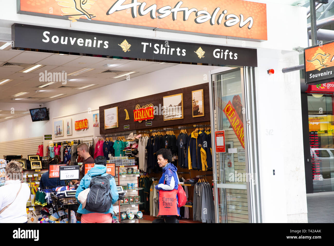 Australian souvenirs and gift shop in George street, Sydney city centre,New South Wales,Australia Stock Photo