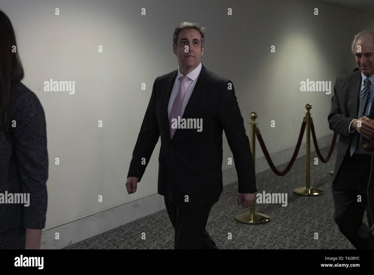 Washington, District of Columbia, USA. 26th Feb, 2019. Michael Cohen, former personal lawyer to U.S. President Donald Trump arrives on Capitol Hill for a closed-door hearing in Washington, DC on February 26, 2019. Cohen is expected to share details of his work on behalf of Trump and the Trump organization with lawmakers. Cohen pled guilty to lying to congress during a 2017 interview with lawmakers. Credit: Alex Edelman/ZUMA Wire/Alamy Live News Stock Photo