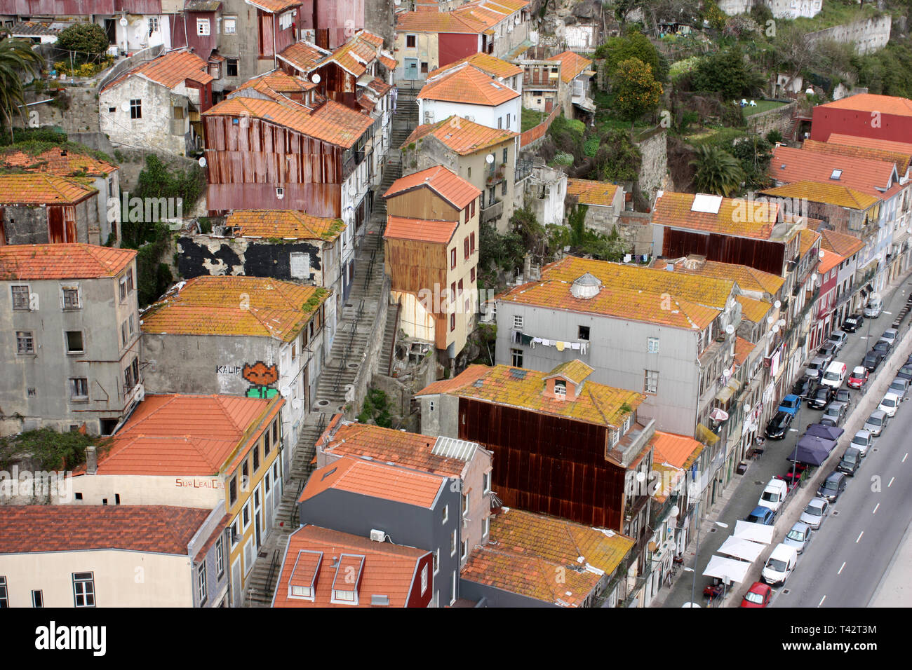 Porto, Portugal - View of the funicular by the Ponte Luiz 1 bridge in ...