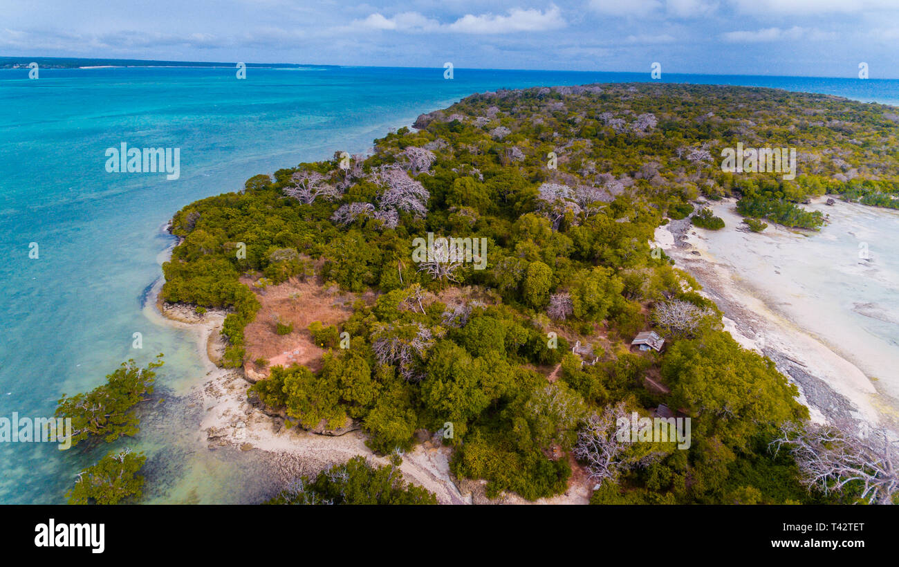 aerial landscape of the pungume island in Zanzibar Stock Photo