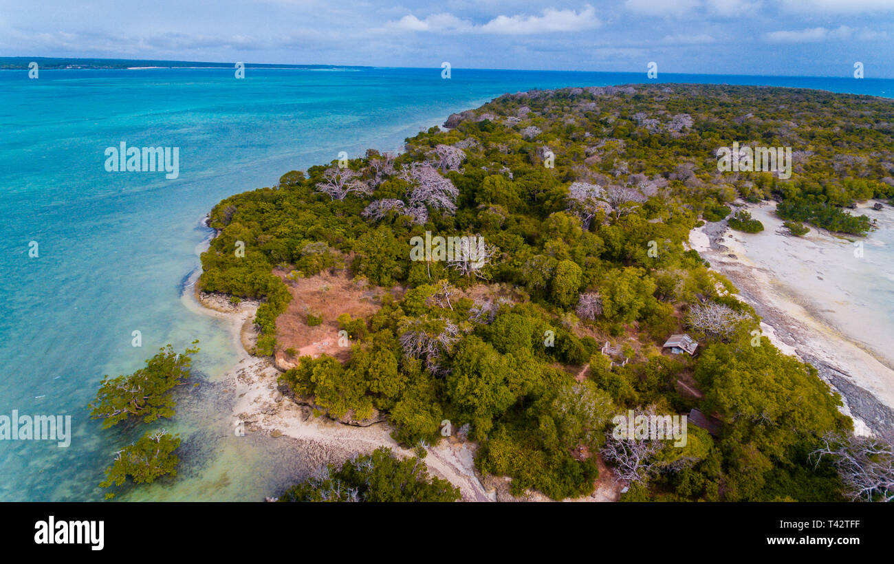 aerial landscape of the pungume island in Zanzibar Stock Photo