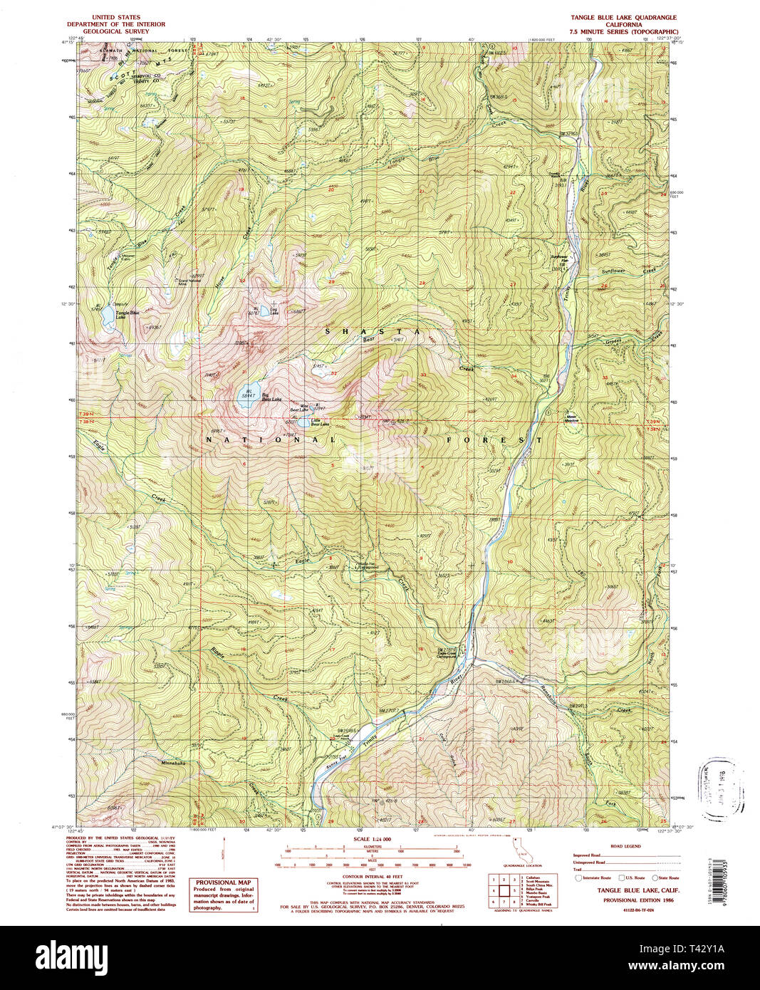 Blue lake california map hires stock photography and images Alamy