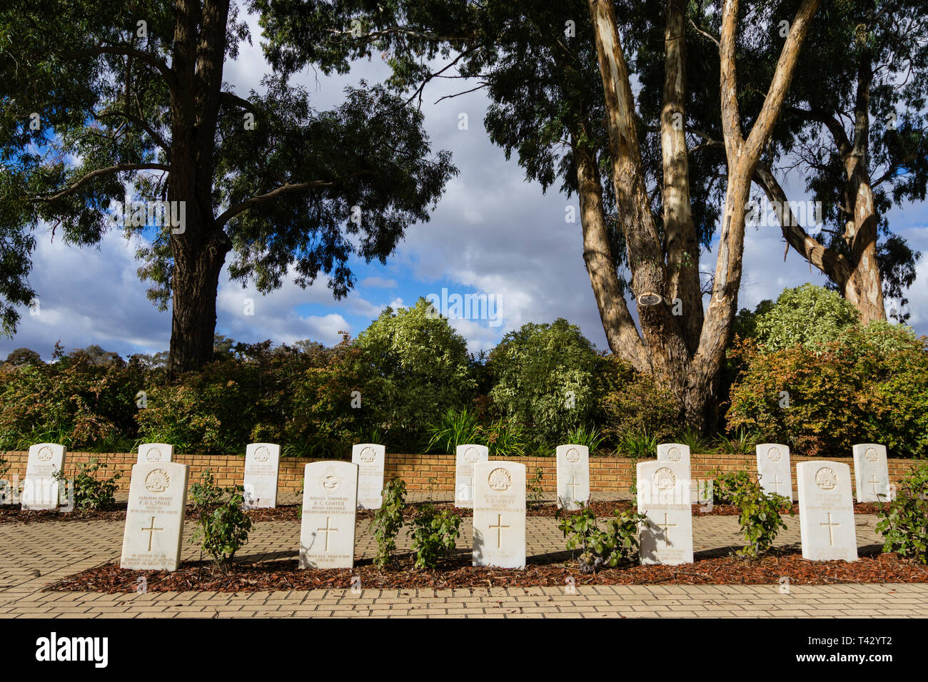Australian War Graves at Cowra Cemetery, NSW Australia Stock Photo
