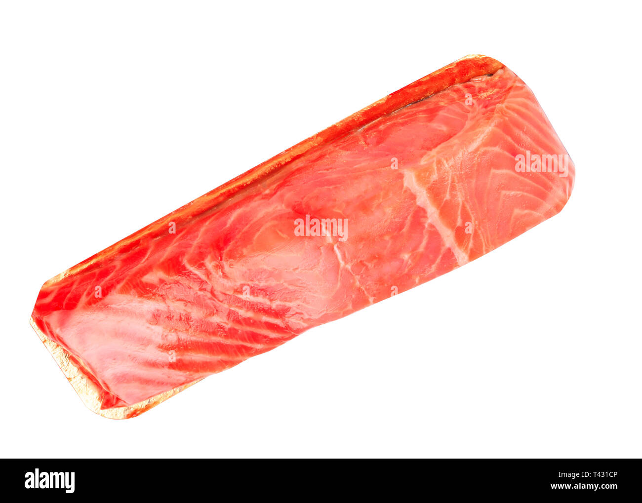piece of red fish fillet isolated on white Stock Photo - Alamy