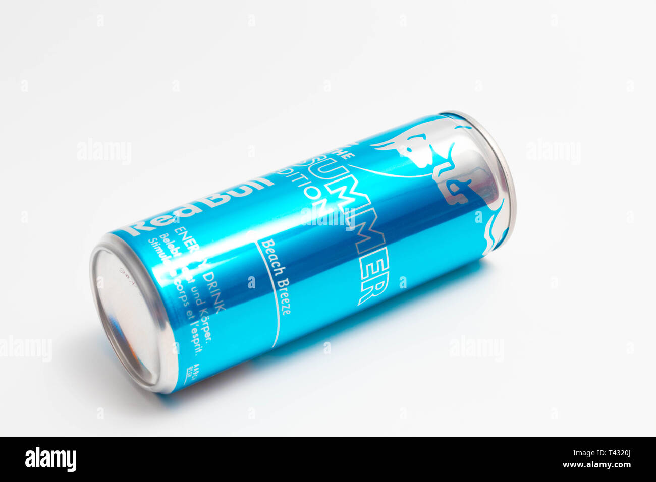 Can Of Red Bull Energy Drink Sugar Free Limited Edition Coconut Blueberry Stock Photo Alamy