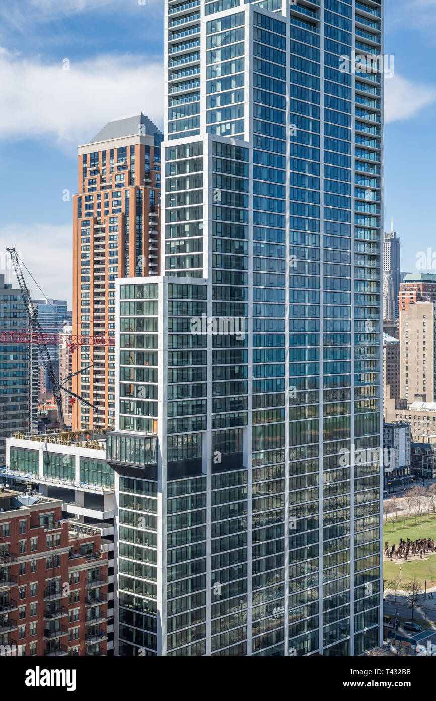 NEMA Chicago, highrise residential building under construction Stock Photo