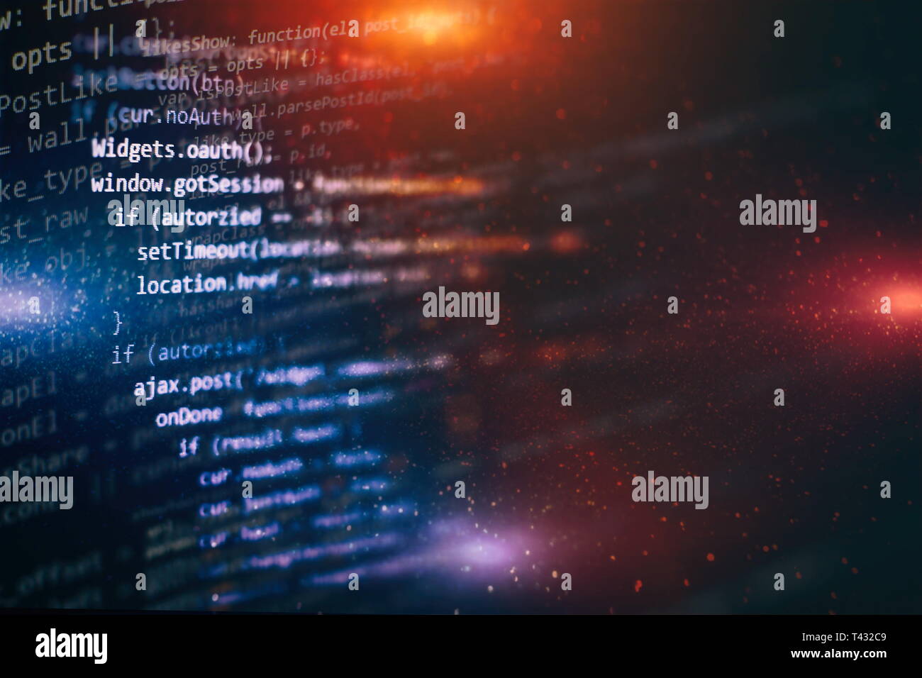 Programming source code HTML for Website development. Server logs ...