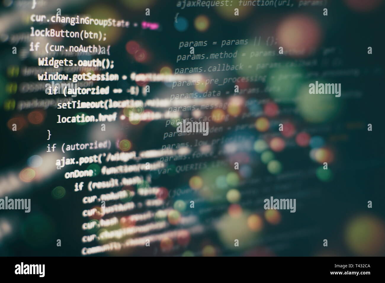 Programming source code HTML for Website development. Server logs ...