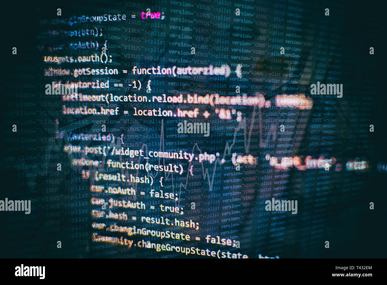 Programming source code HTML for Website development. Server logs ...